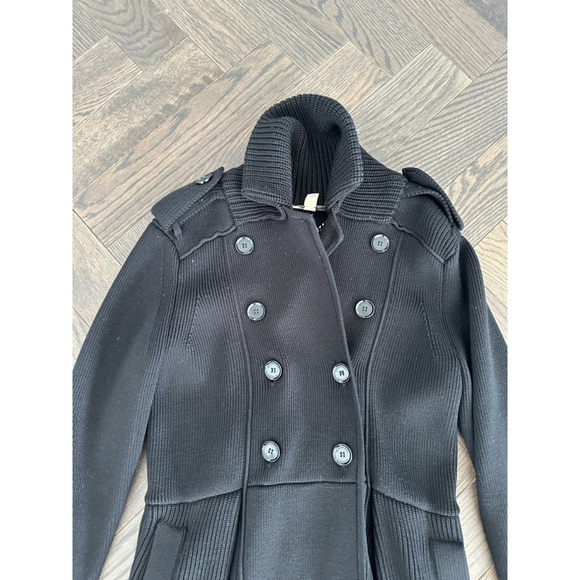 Women's Burberry Knit Jacket Size L Black - Picture 2 of 13